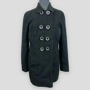 FLASH LIGHTS button up lined jacket size 10 black cotton‎
